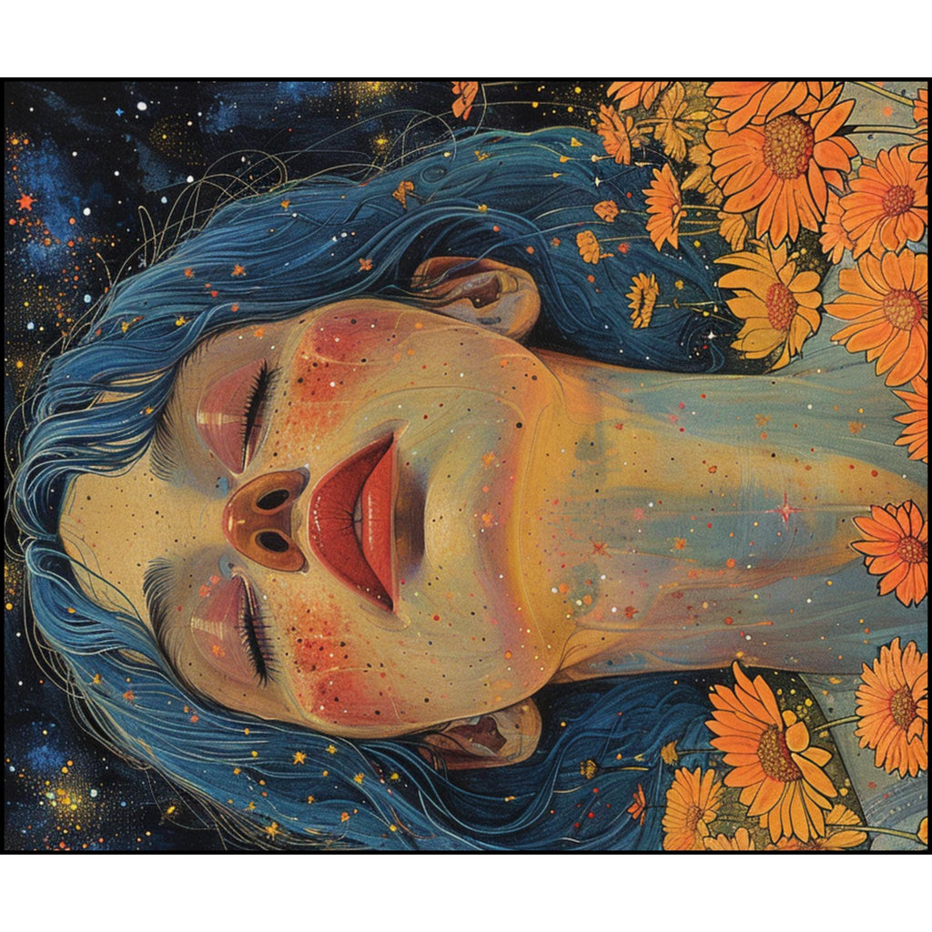 Personalized Galactic Flower Blanket: Celestial Meditation Throw for Relaxation & Boho Decor