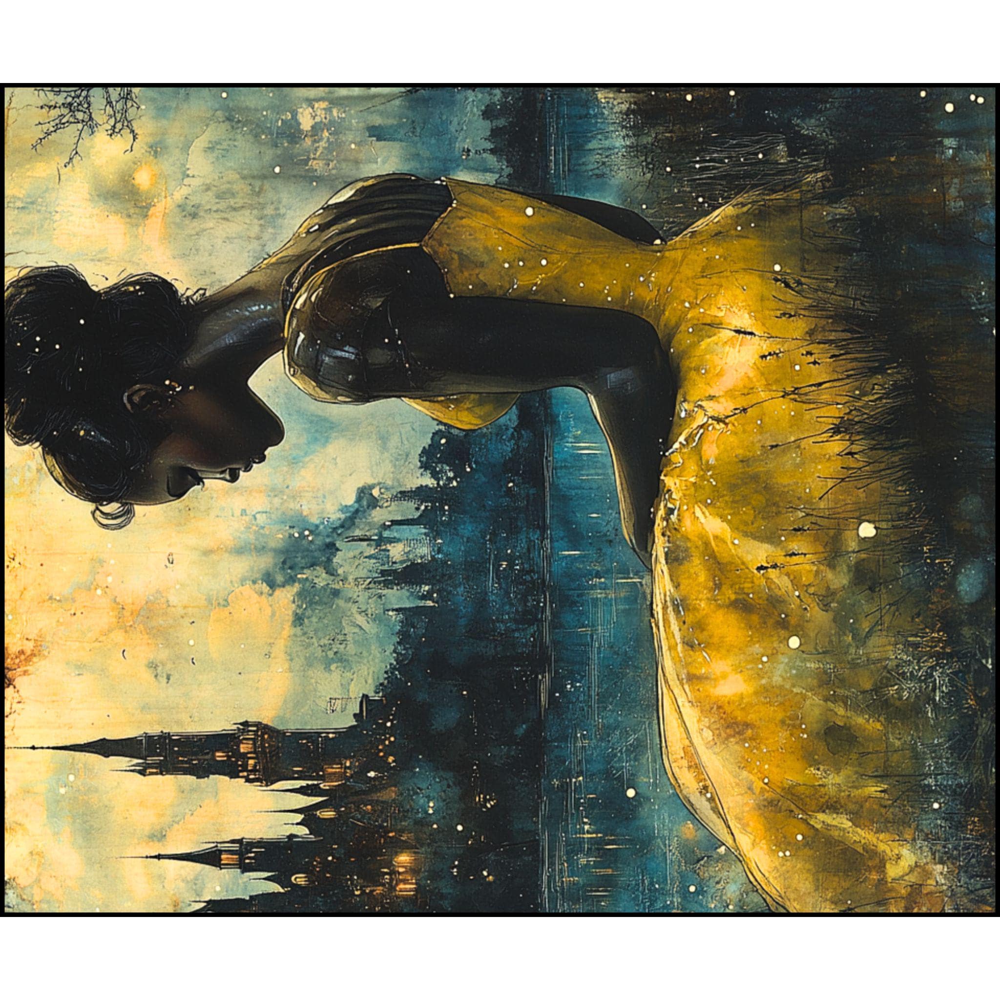 Afrocentric Cinderella Blanket: Black Woman Art, Girl Magic Decor