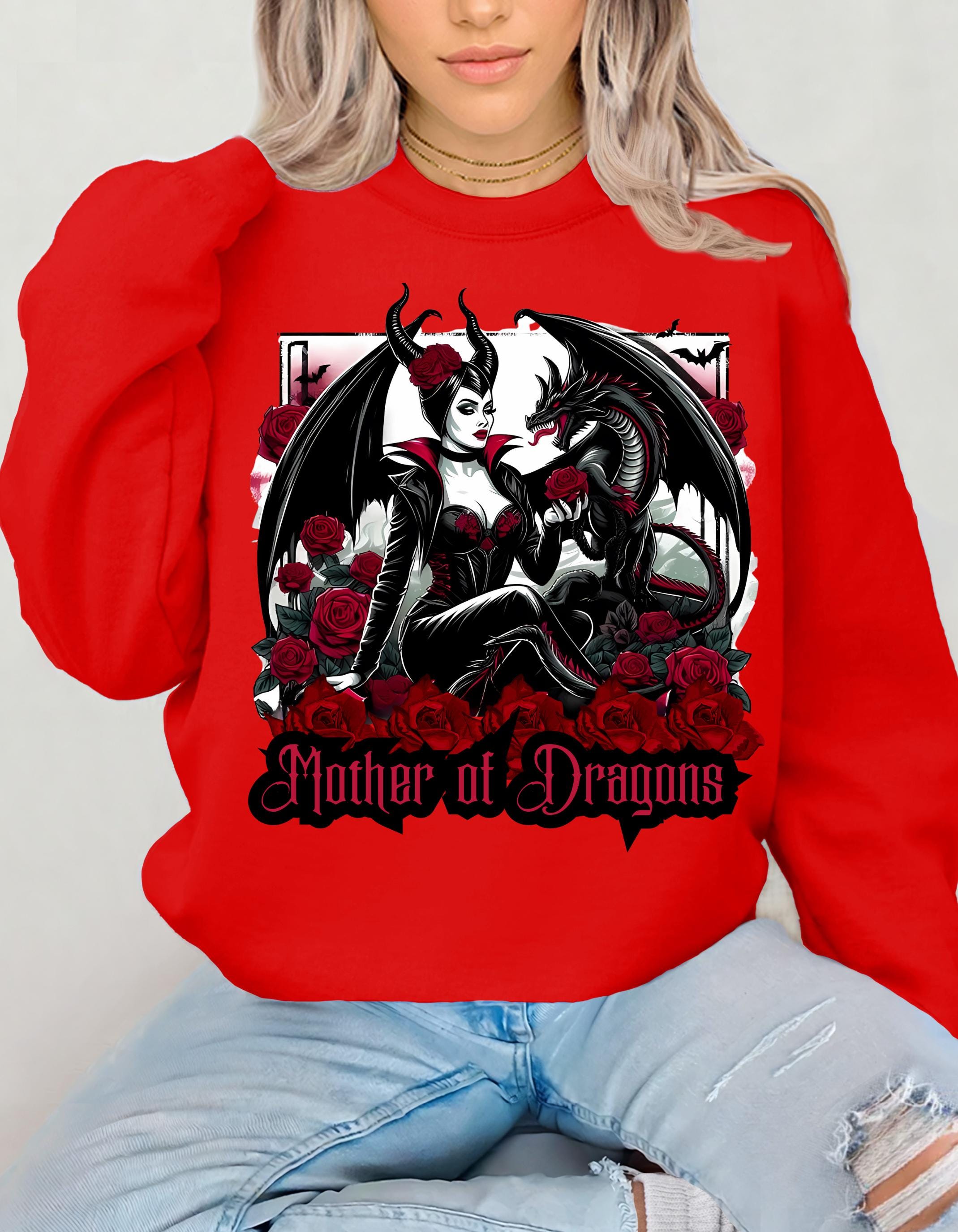 Dragon Tamer Princess Sweatshirt, Mother of Dragons Tattoo Crewneck Jumper, Tattooed Fantasy Dragon Lover Gift, Dragon Tamer Sweatshirt,