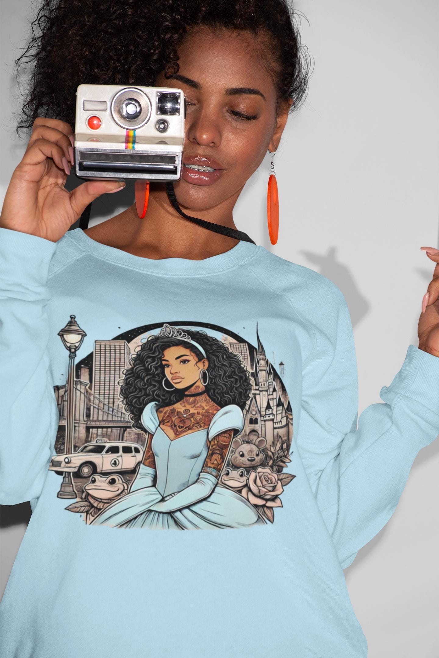 Parody Enchanting Fairytale Princess Glass Shoe Sweatshirt - Black Fantasy Crewneck Pullover for Magic Kingdom