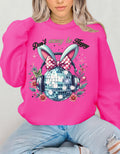 Easter Bunny Disco Ball Crewneck Sweatshirt | Spring Holiday Pullover