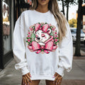 Cute Floral Animal Sweatshirt, Cozy Gift for Animal Lovers, Perfect for Birthdays, Valentine's Day, Pet Lovers Apparel, Spring Fashion