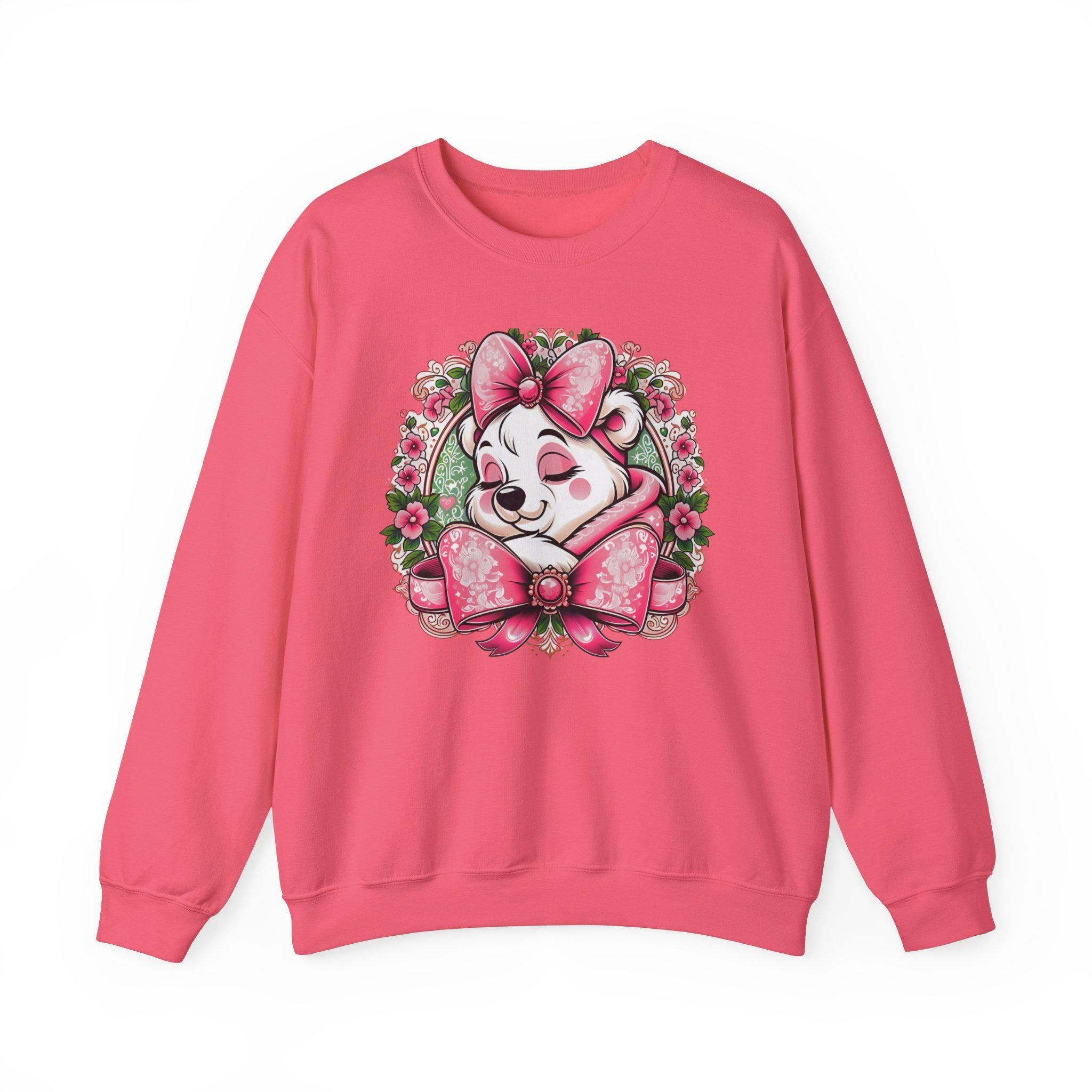 Cute Floral Animal Sweatshirt, Cozy Gift for Animal Lovers, Perfect for Birthdays, Valentine's Day, Pet Lovers Apparel, Spring Fashion