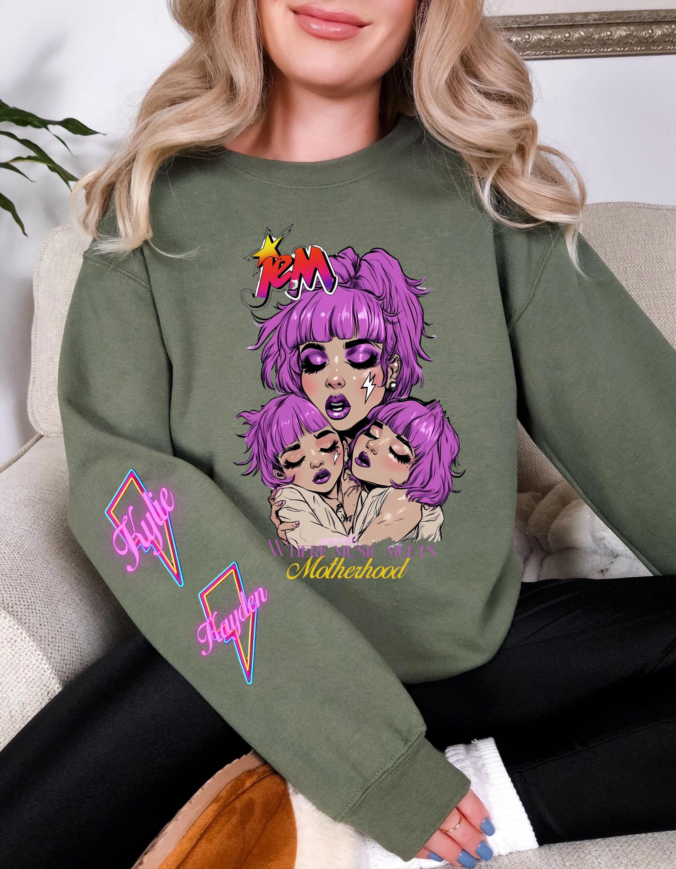 Retro 80s Cartoon Sweatshirt, Personalizable Jem and the Holograms Parody Apparel, Unisex Crewneck, Customizable Pullover, Vintage Style