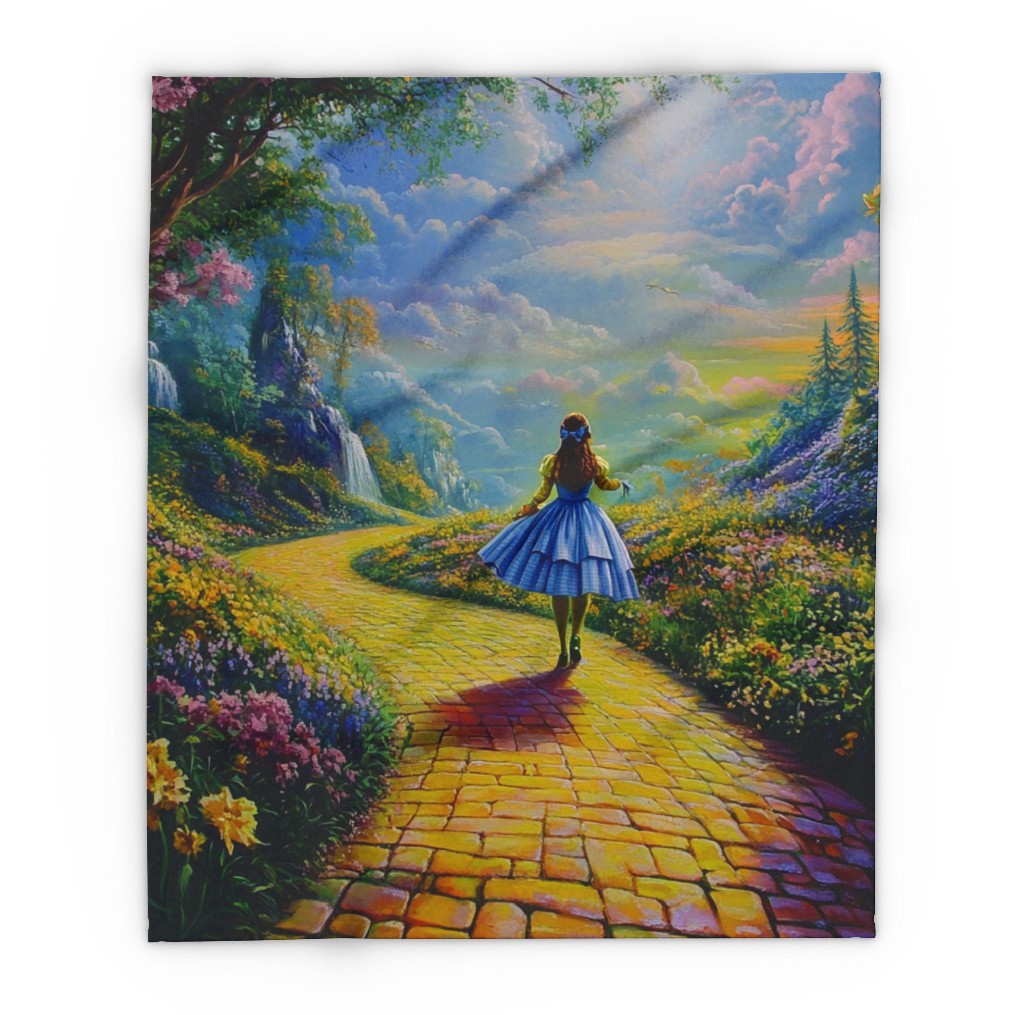 Whimsical Arctic Fantasy Landscape Fleece Throw Blanket - Cozy Winter Home Decor Gift