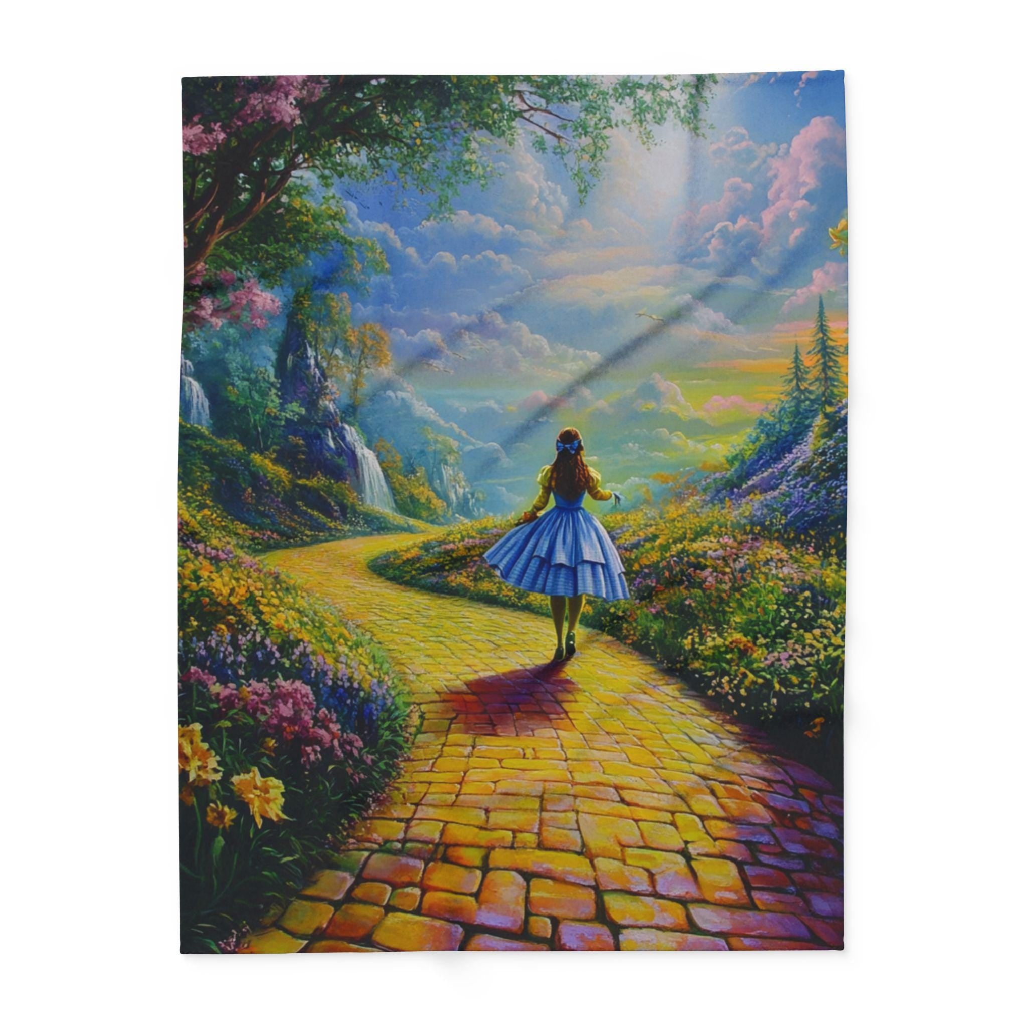 Whimsical Arctic Fantasy Landscape Fleece Throw Blanket - Cozy Winter Home Decor Gift