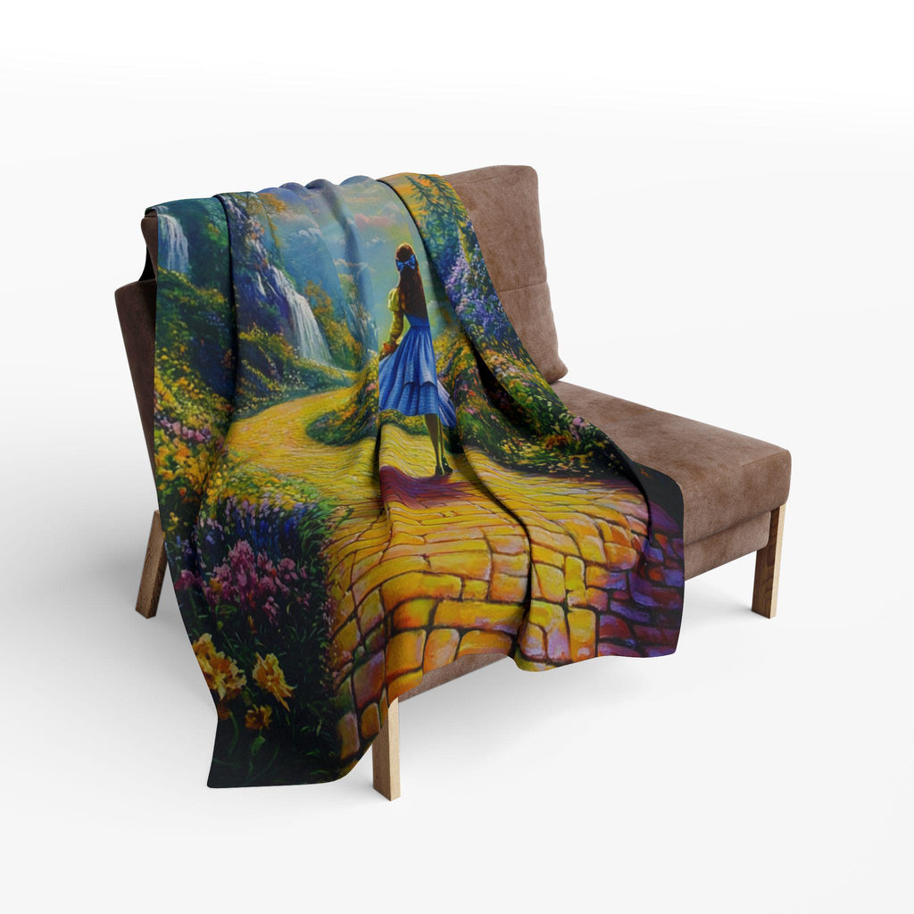 Whimsical Arctic Fantasy Landscape Fleece Throw Blanket - Cozy Winter Home Decor Gift