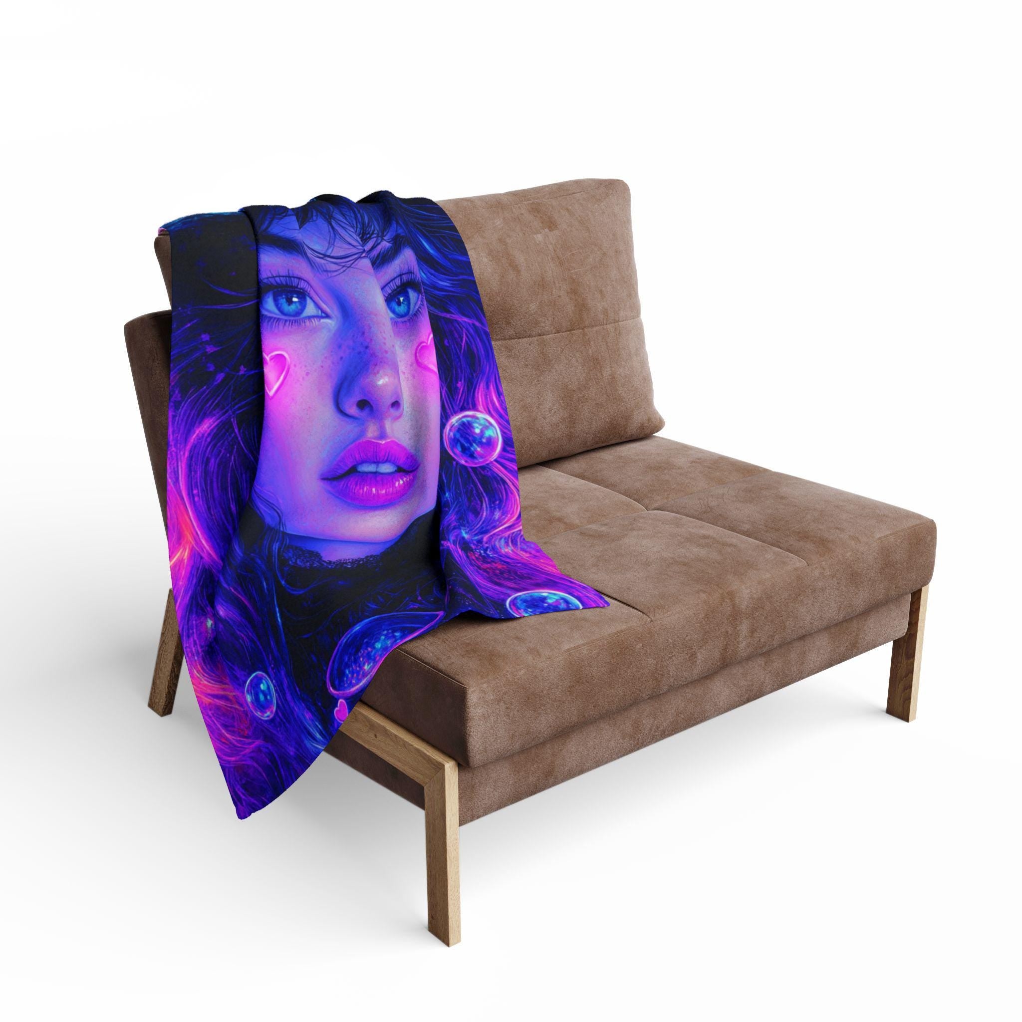 Cosmic Dreamscape Fleece Throw: Witchy Galaxy Art Blanket for Cozy Home Decor
