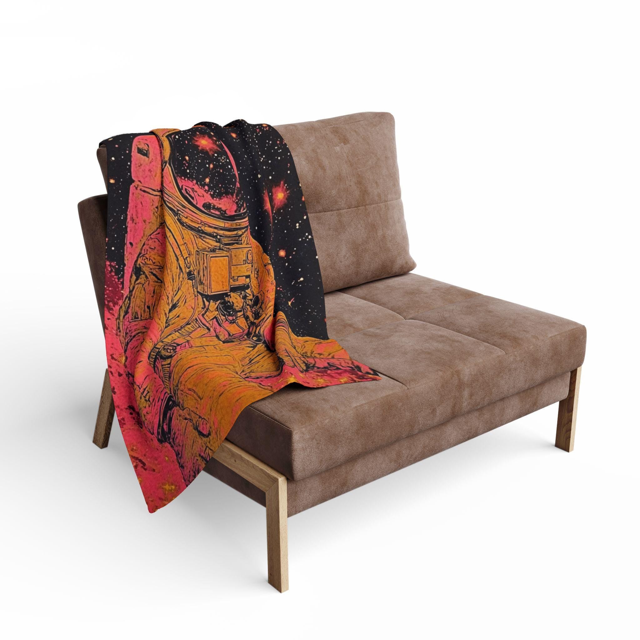Cosmic Astronaut Galaxy Fleece Throw: Space-Themed Novelty Blanket for Home Decor & Cozy Comfort