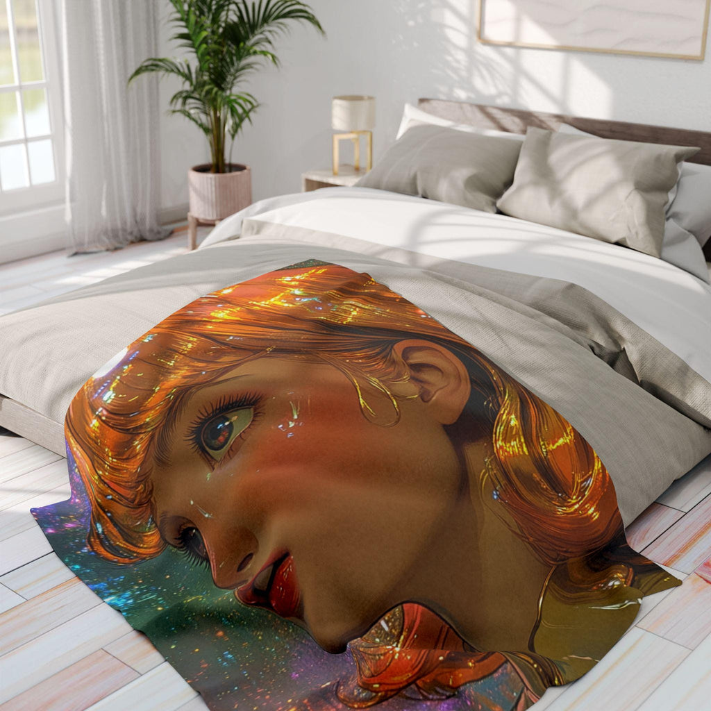 Celestial Dreams Fleece Throw: Mesmerizing Galaxy Art Blanket for Space Enthusiasts & Cozy Nights