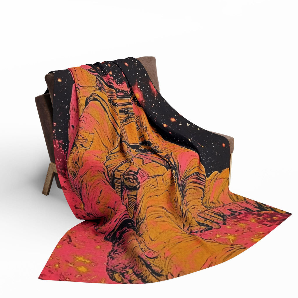 Cosmic Astronaut Galaxy Fleece Throw: Space-Themed Novelty Blanket for Home Decor & Cozy Comfort