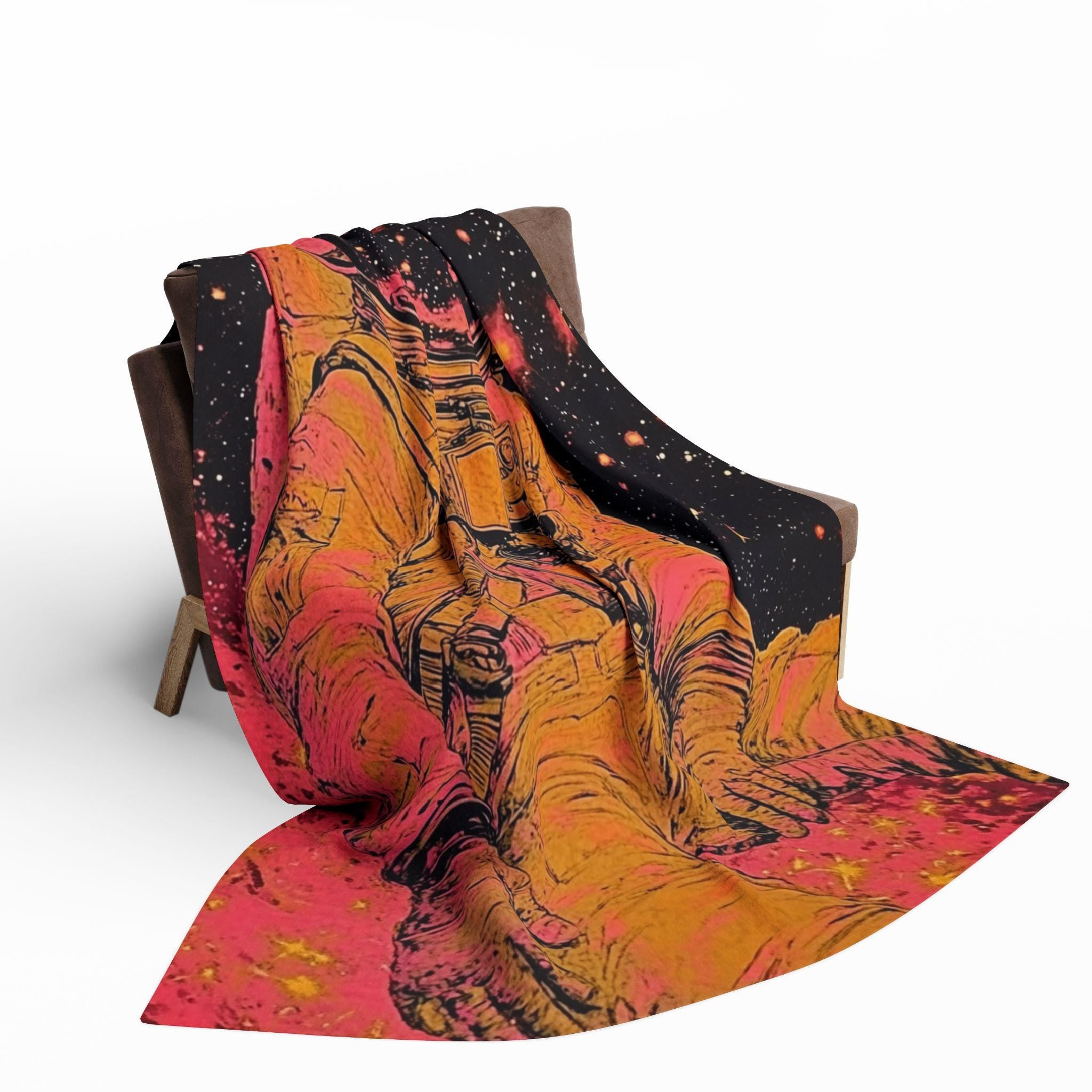 Cosmic Astronaut Galaxy Fleece Throw: Space-Themed Novelty Blanket for Home Decor & Cozy Comfort