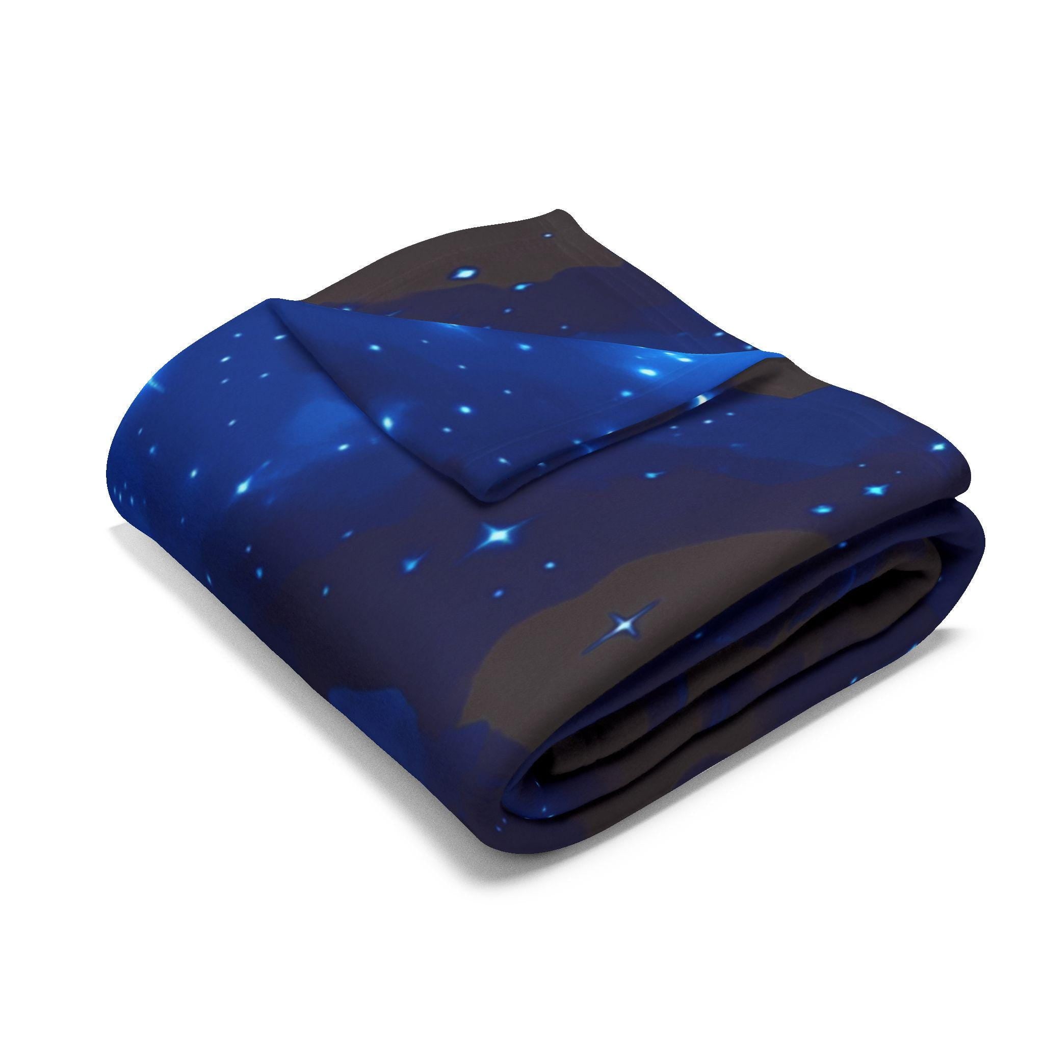 Enchanting Celestial Castle Fleece Throw: Starry Night Fantasy Decor for Cozy Bedroom Comfort