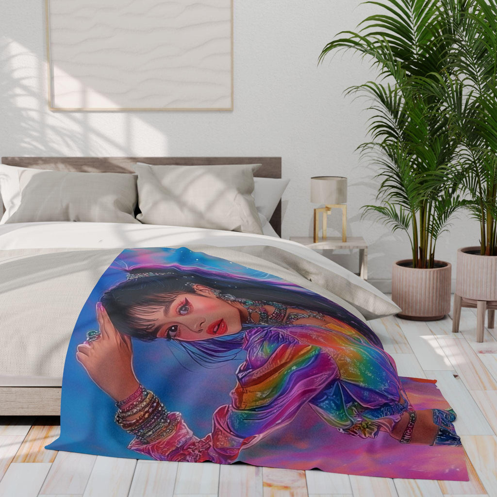 Colorful Rainbow Arctic Fleece Blanket: Boho Bedroom Decor