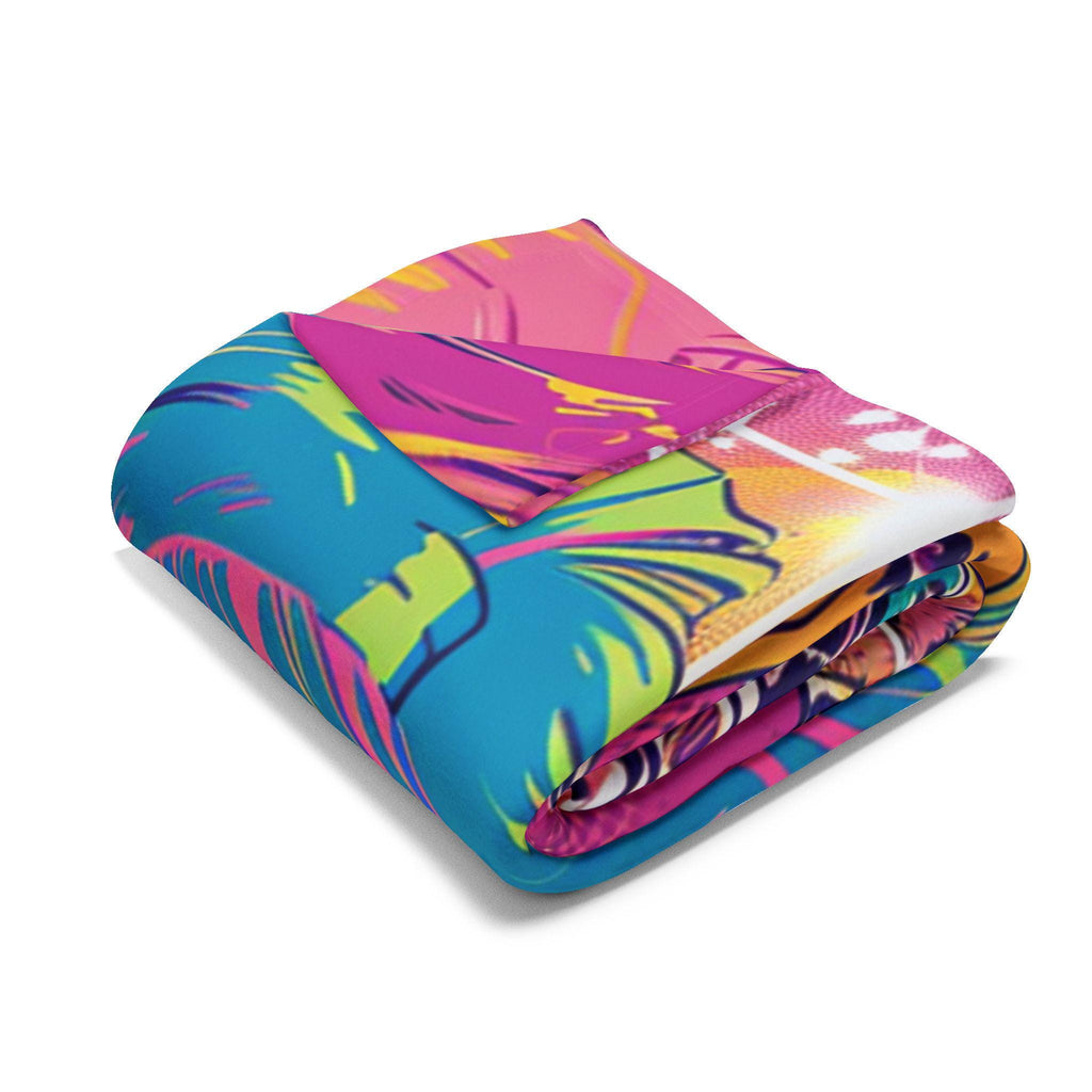 Retro Pop Art Fleece Blanket: Colorful Home Decor Throw