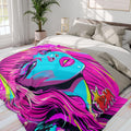 Vibrant Pop Art Fleece Blanket: Retro Colorful Throw