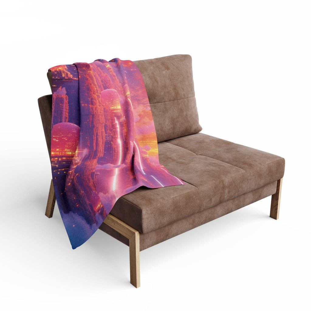 Vibrant Fantasy Fleece Blanket: Cozy Boho Art Decor Throw