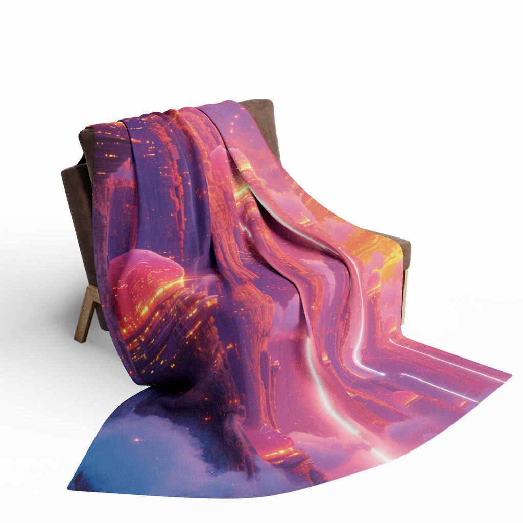 Vibrant Fantasy Fleece Blanket: Cozy Boho Art Decor Throw