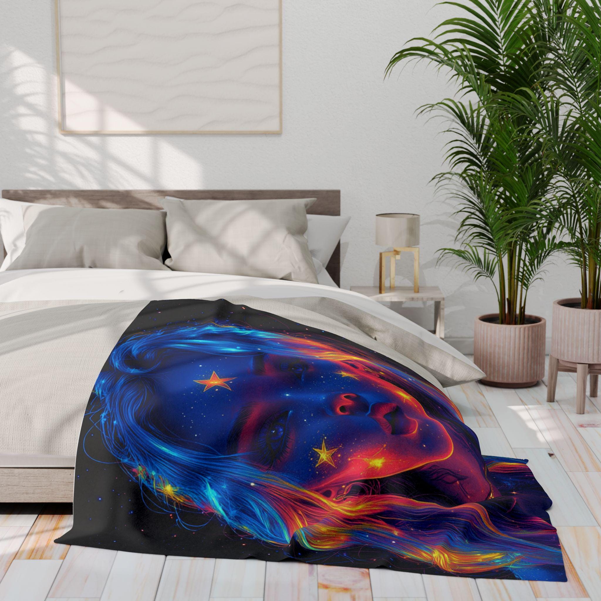 Cosmic Dream Fleece Blanket: Soft Starry Night Celestial Throw