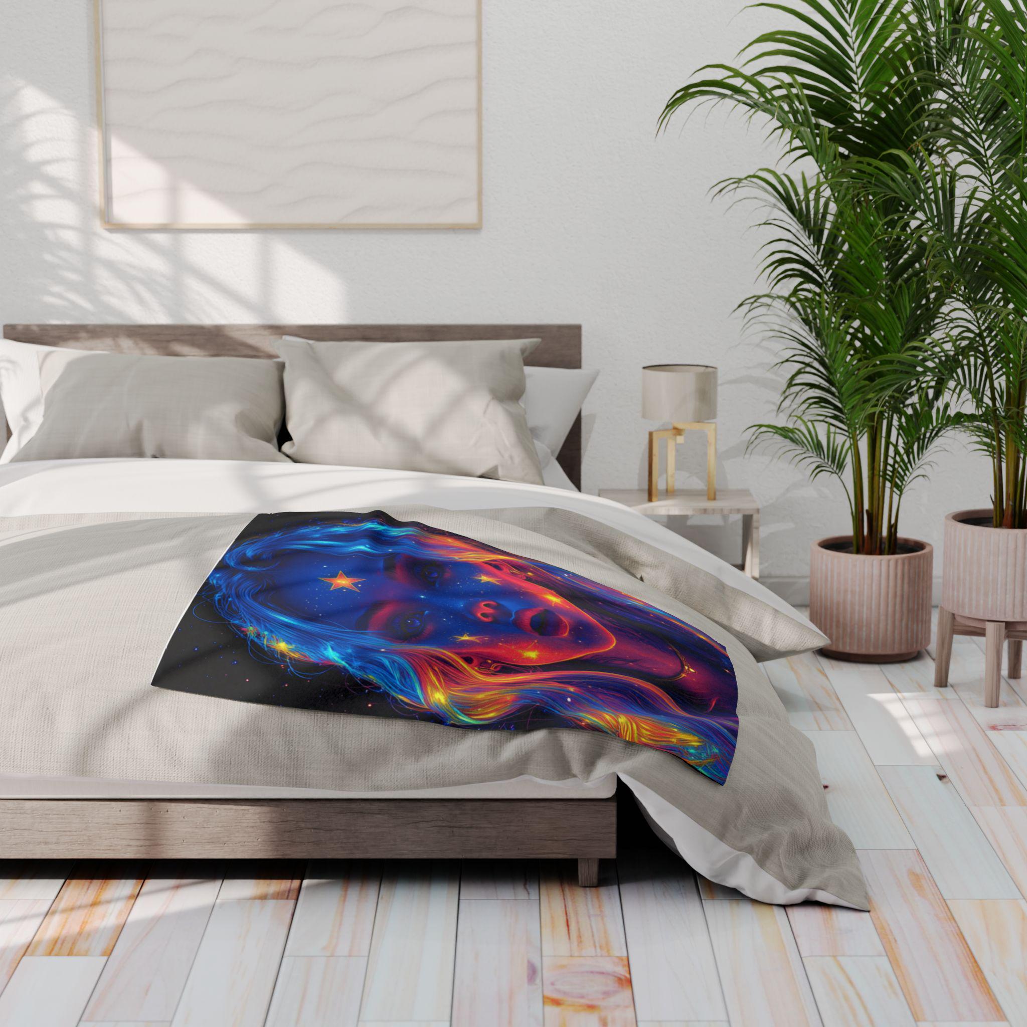 Cosmic Dream Fleece Blanket: Soft Starry Night Celestial Throw