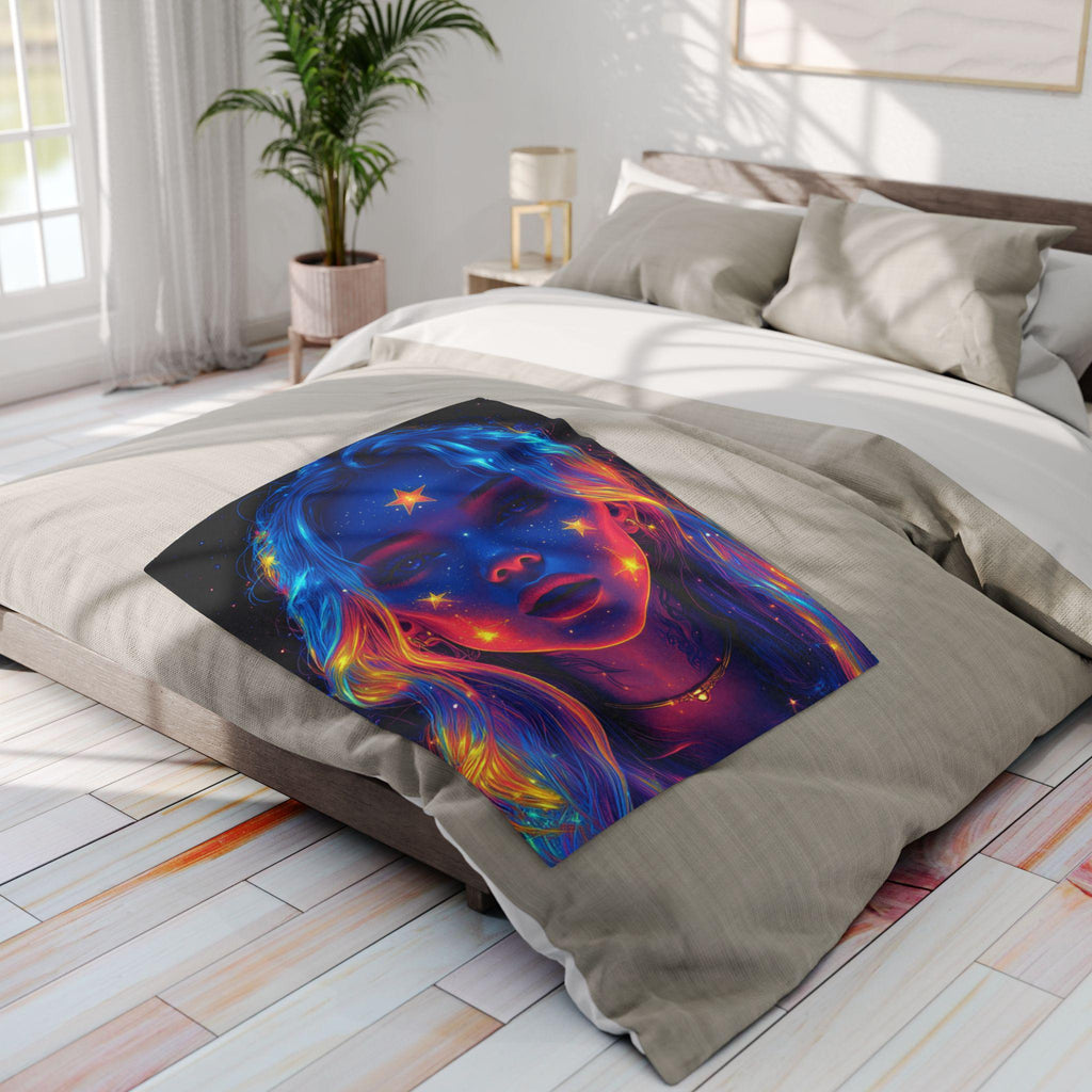 Cosmic Dream Fleece Blanket: Soft Starry Night Celestial Throw