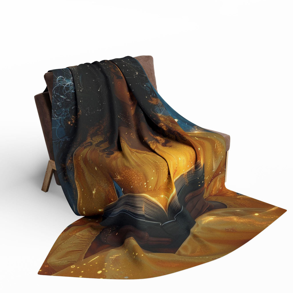 Enchanted Reading Fleece Blanket: Dreamy Art Throw, Cozy Home Decor