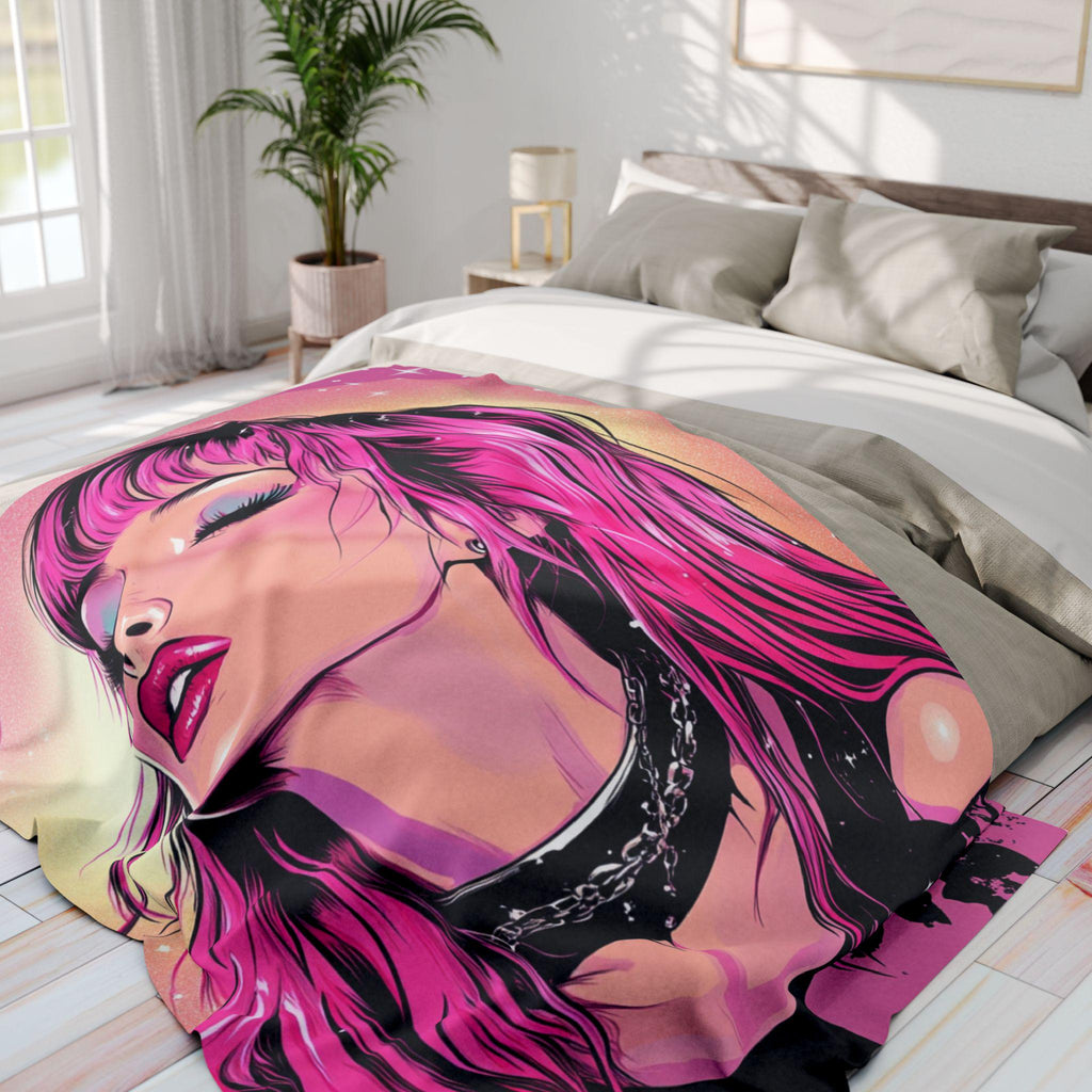 Vibrant Fleece Throw Blanket: Bohemian Art Decor