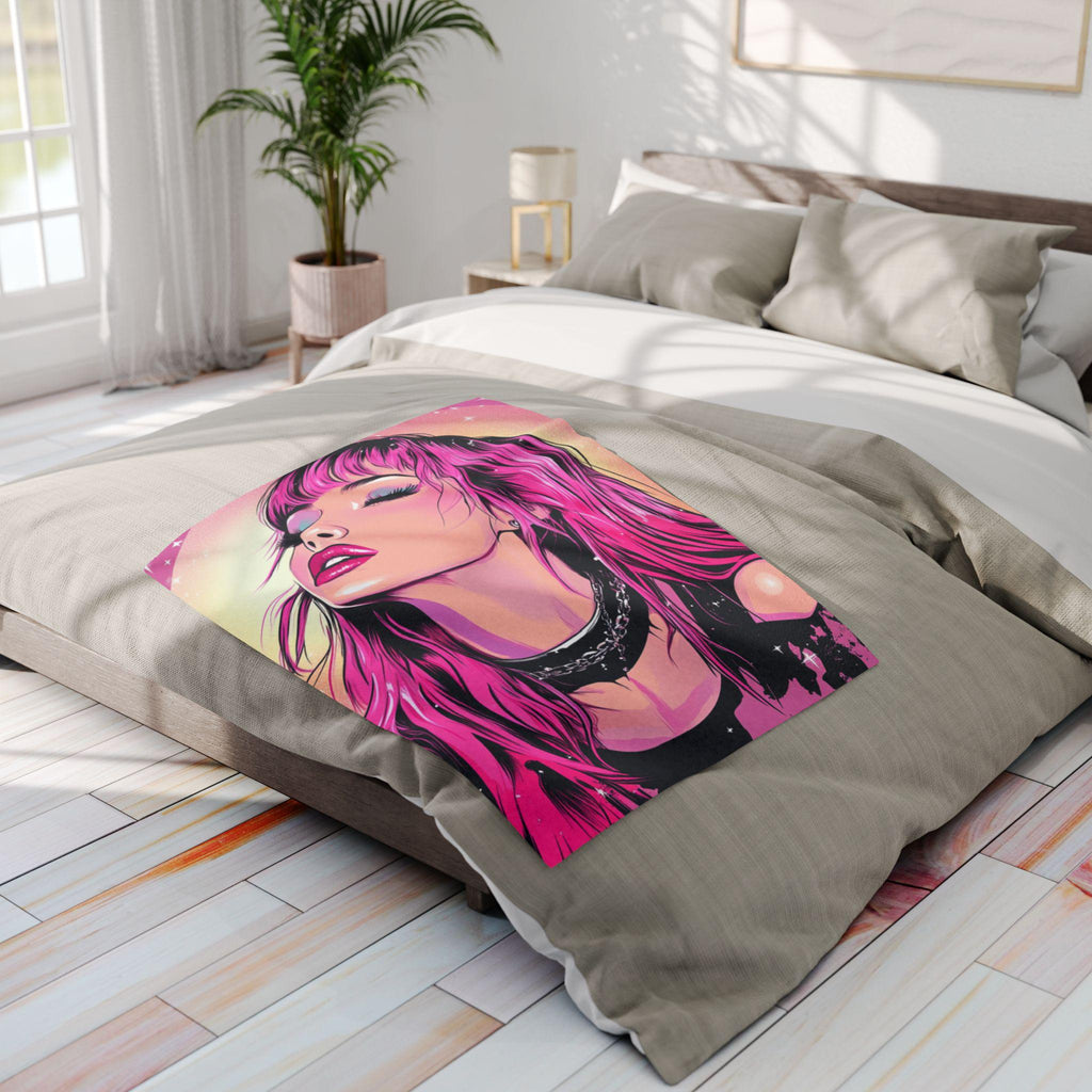 Vibrant Fleece Throw Blanket: Bohemian Art Decor