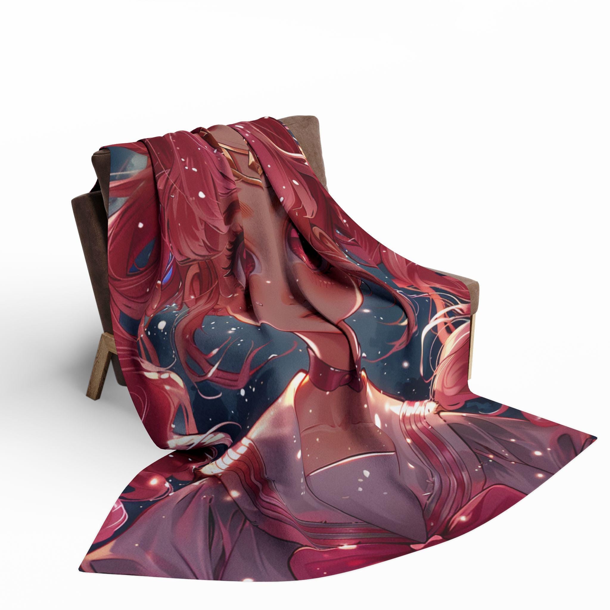 Anime Girl Arctic Fleece Blanket: Whimsical Home Decor Throw