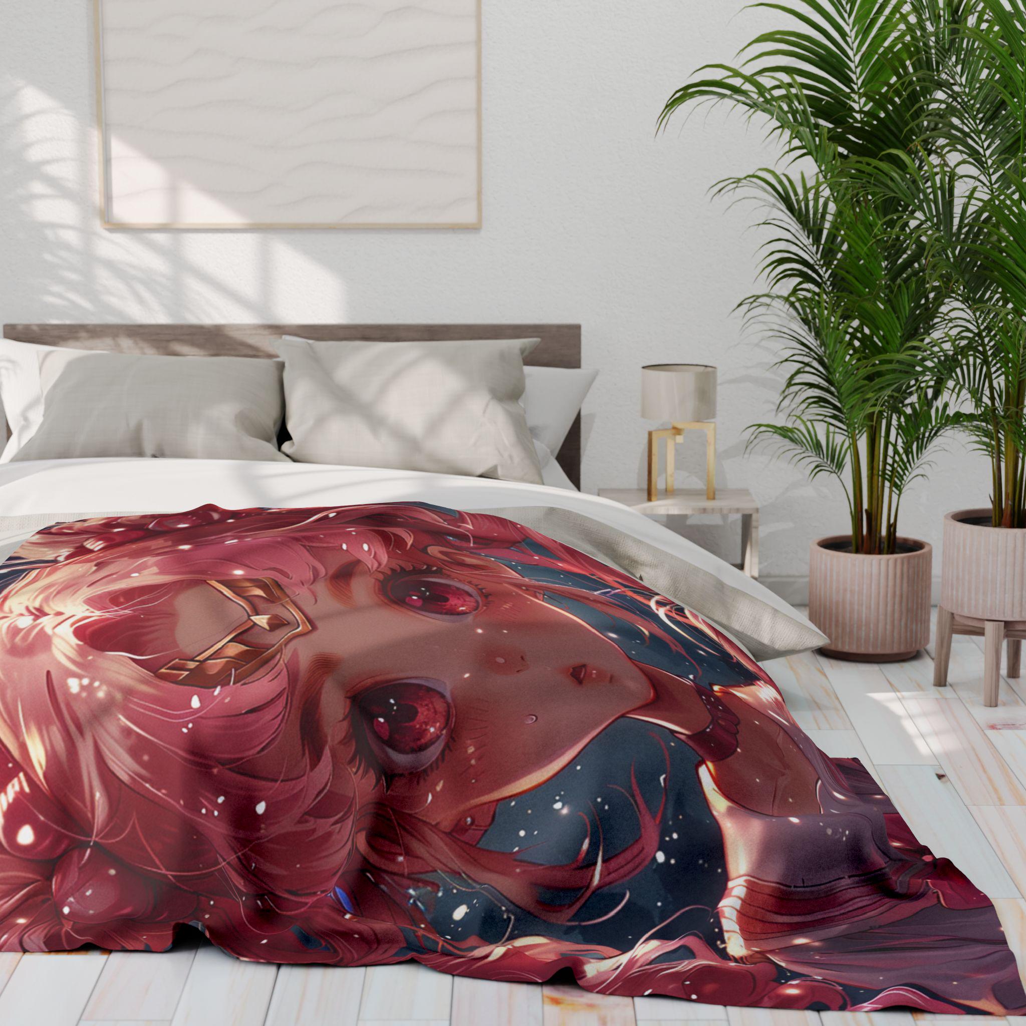 Anime Girl Arctic Fleece Blanket: Whimsical Home Decor Throw