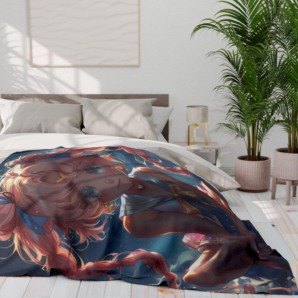 Anime Girl Arctic Fleece Blanket: Dreamy Cozy Throw