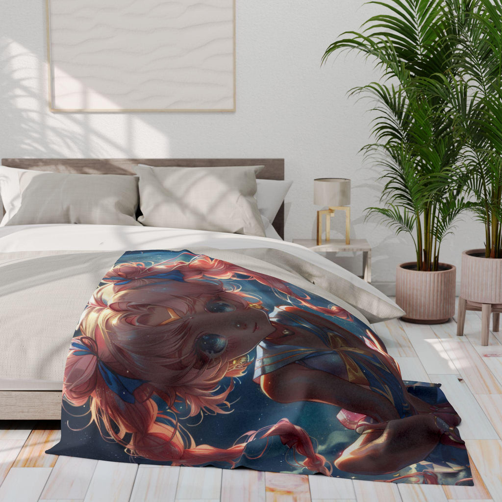 Anime Girl Arctic Fleece Blanket: Dreamy Cozy Throw