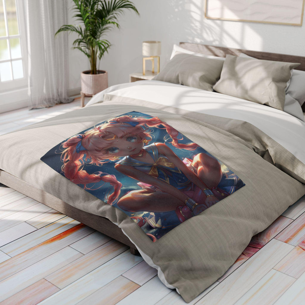 Anime Girl Arctic Fleece Blanket: Dreamy Cozy Throw