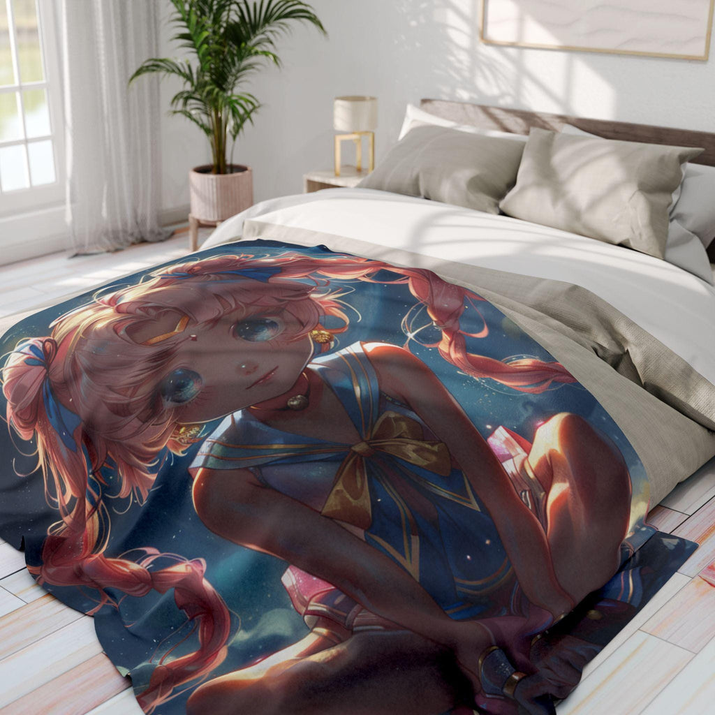 Anime Girl Arctic Fleece Blanket: Dreamy Cozy Throw