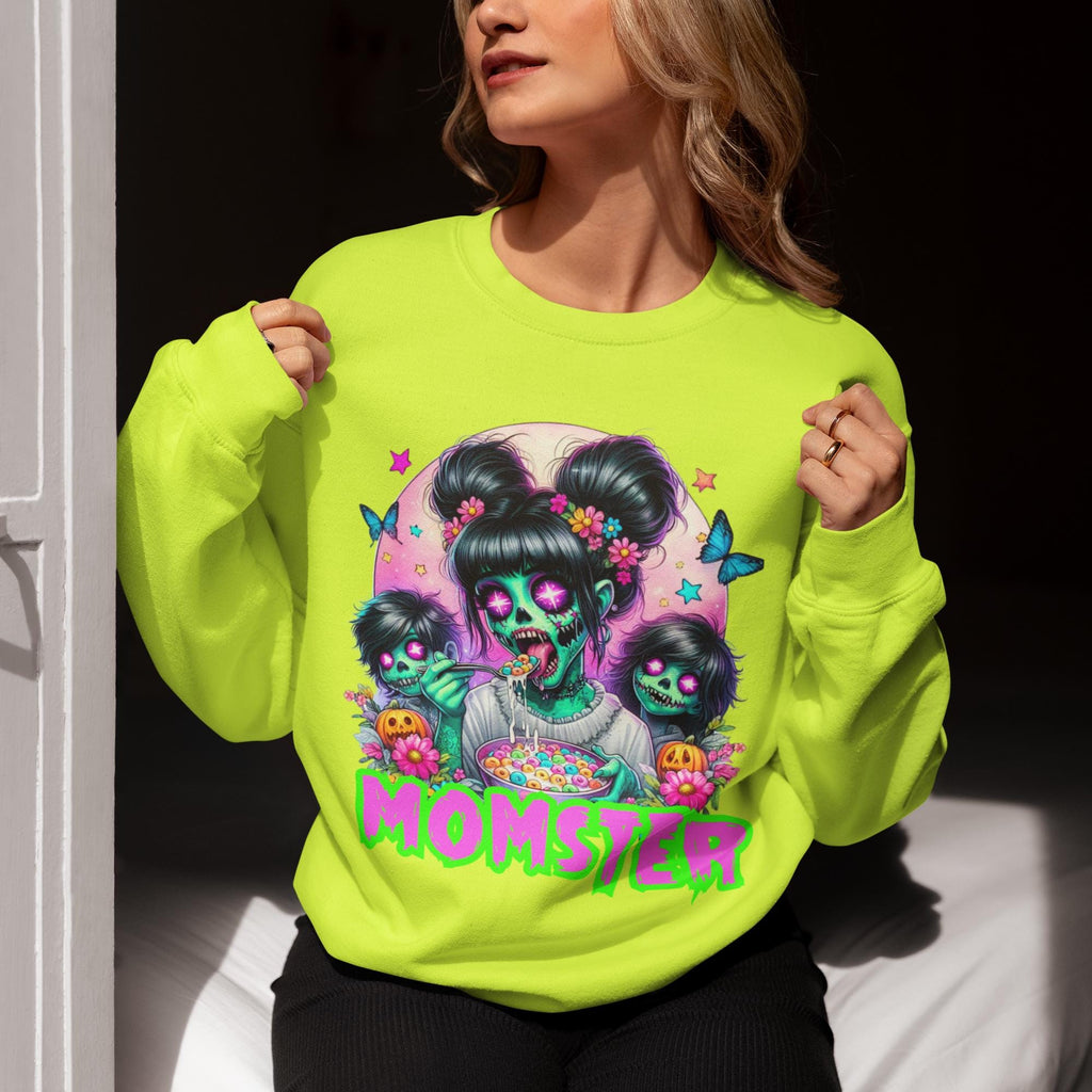 Personalized Momster Sweatshirt: Spooky Halloween Crewneck Jumper