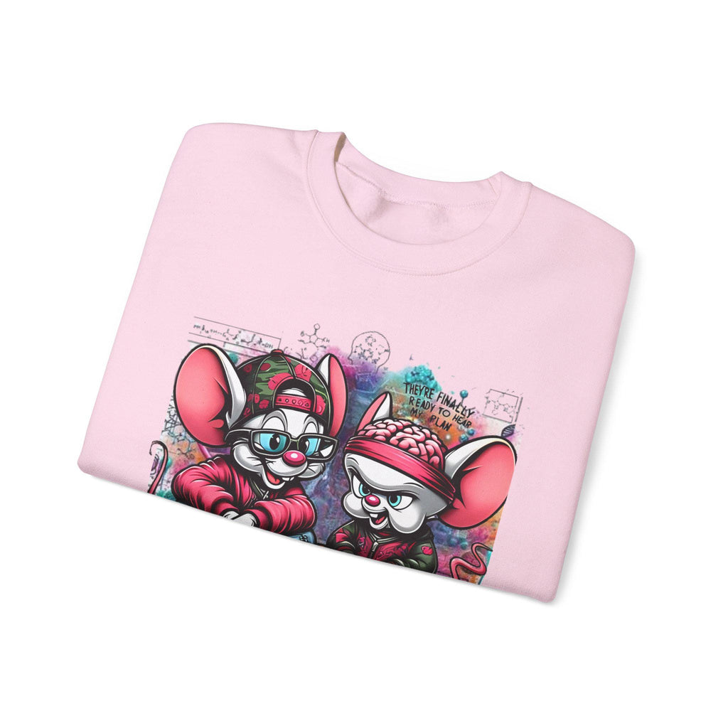 Parody Quirky Cartoon Mice Crewneck: Cozy Streetwear Sweatshirt for Teens & Adults, Fun Winter Gift