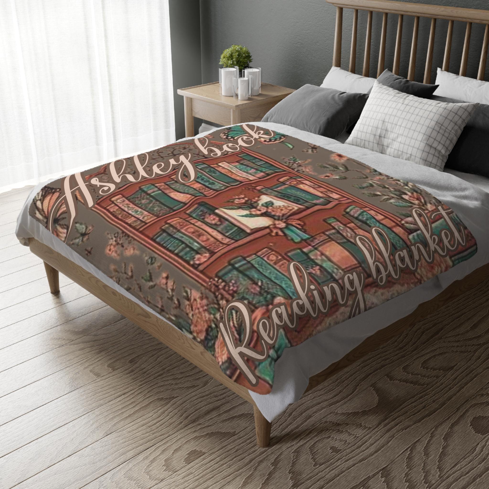 Personalized Book Lover Blanket: Butterfly Design Fleece Throw