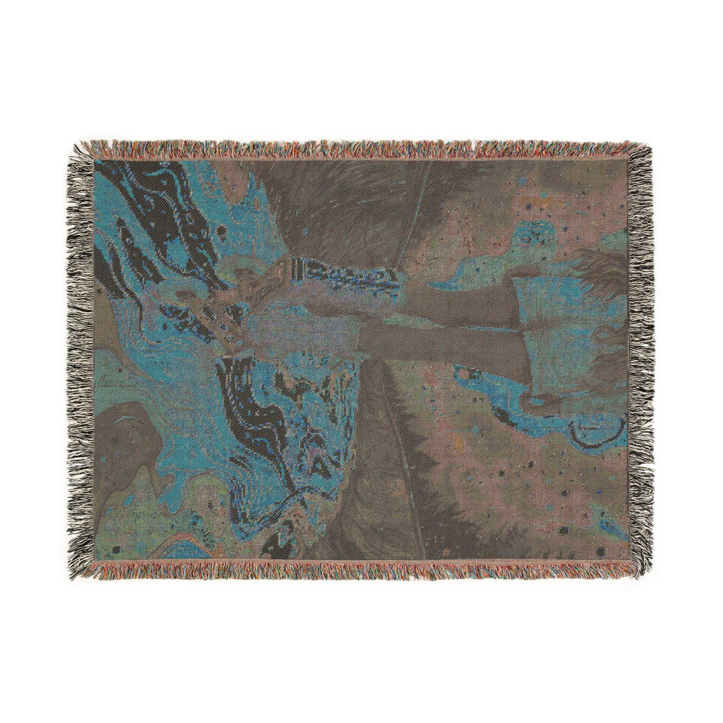 Starry Night Parody Woven Throw Blanket: Bohemian Art Tapestry