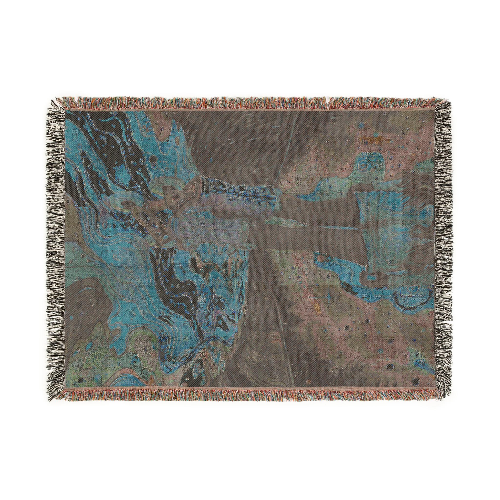 Starry Night Parody Woven Throw Blanket: Bohemian Art Tapestry