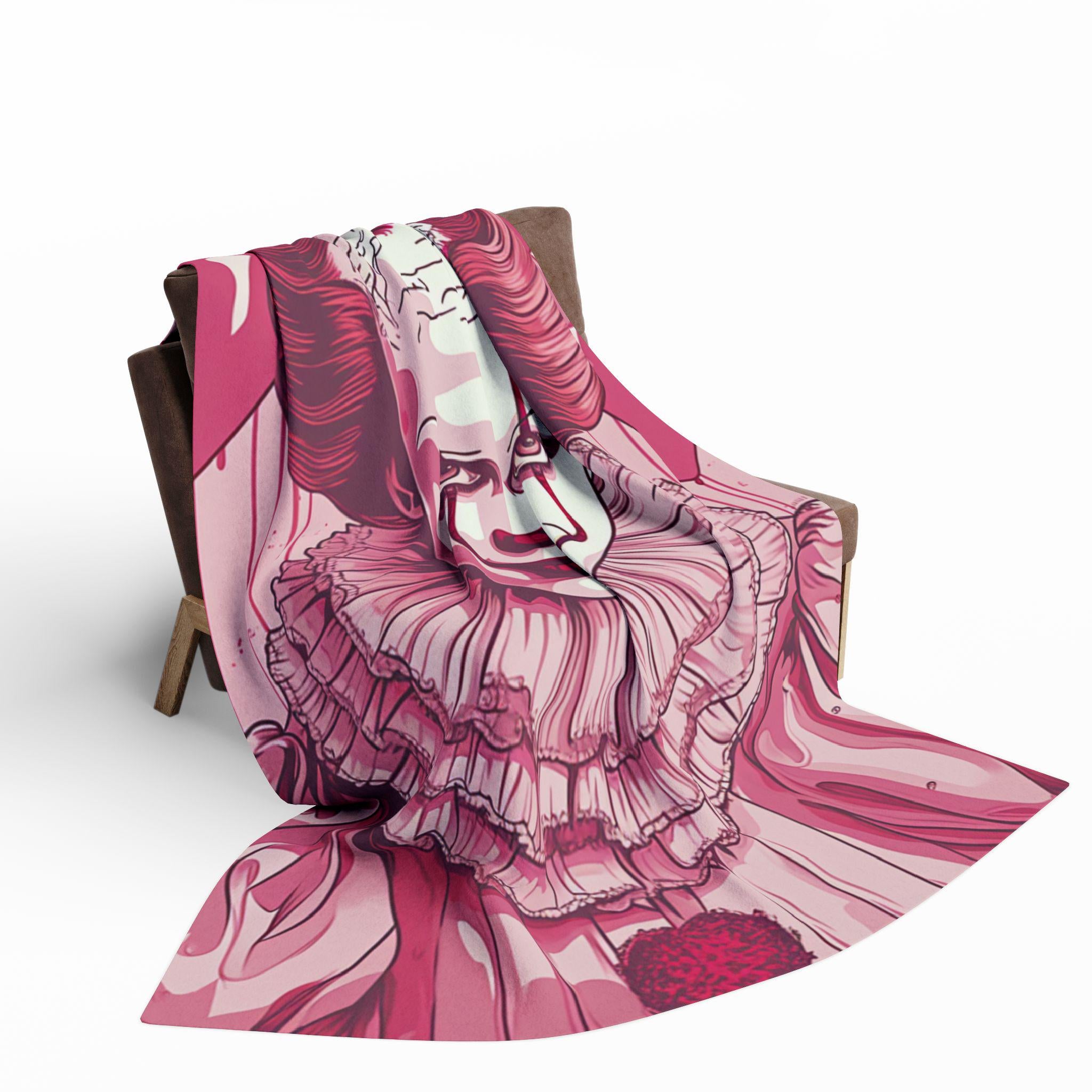 Parody Spooky Clown Arctic Fleece Blanket: Cozy Horror Throw for Halloween Decor & Movie Lovers