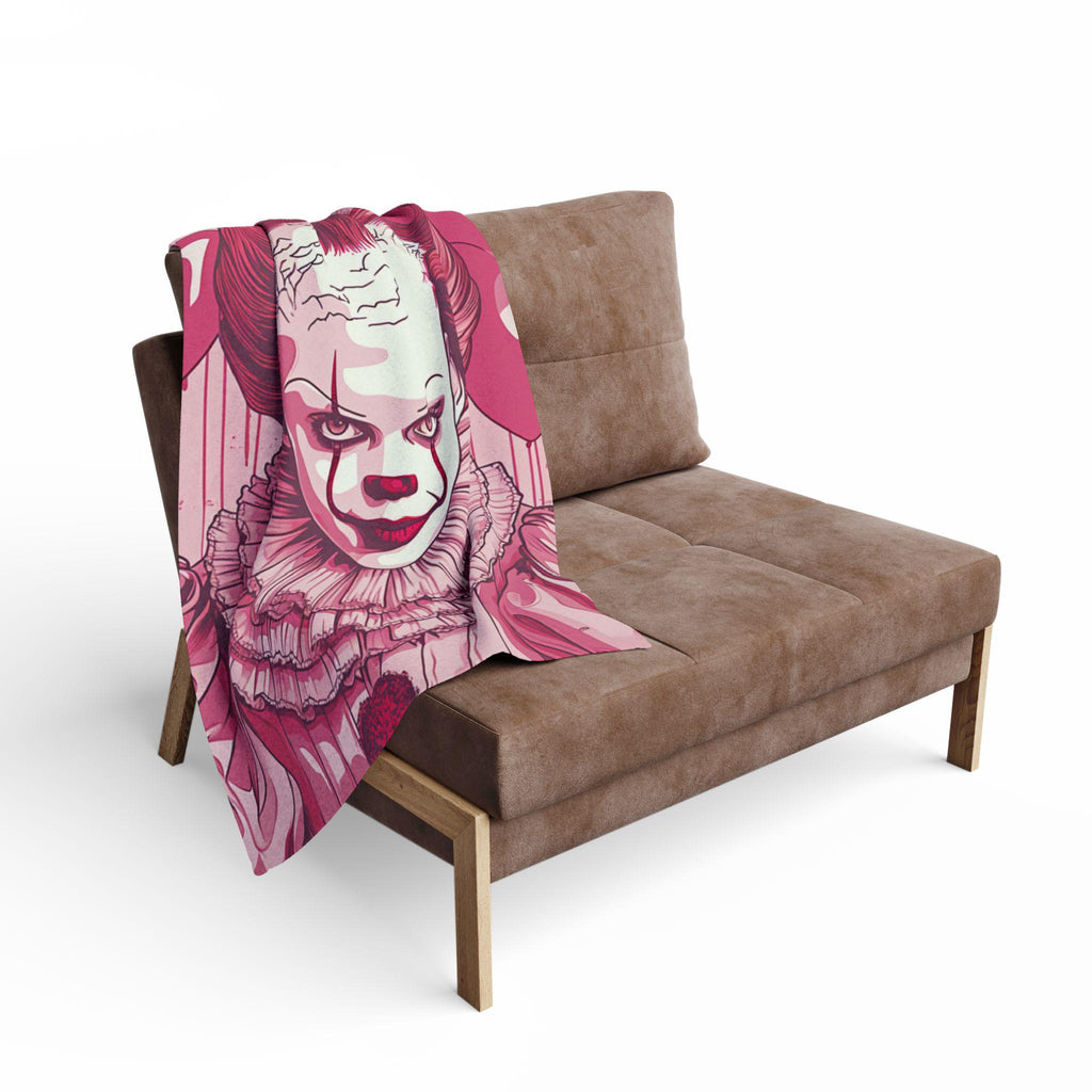 Parody Spooky Clown Arctic Fleece Blanket: Cozy Horror Throw for Halloween Decor & Movie Lovers