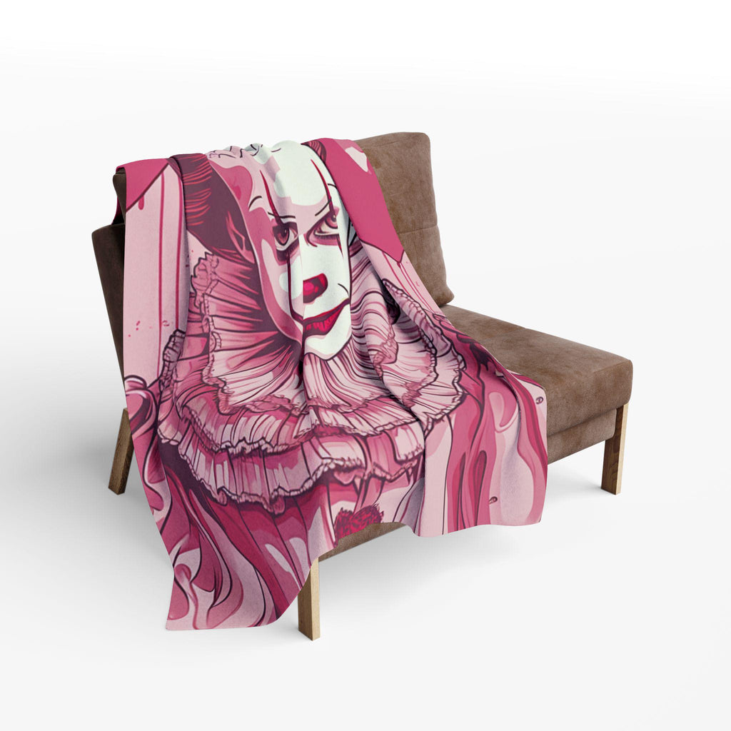 Parody Spooky Clown Arctic Fleece Blanket: Cozy Horror Throw for Halloween Decor & Movie Lovers