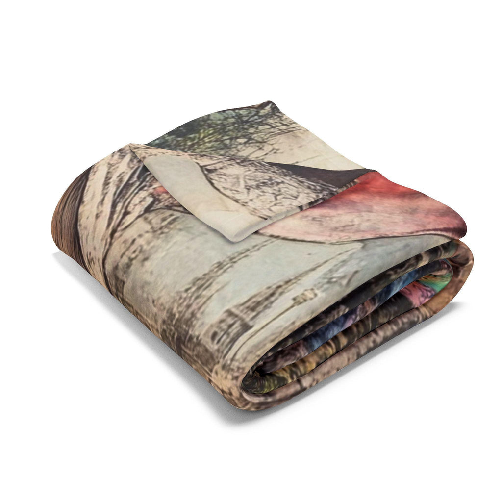 Whimsical Alice in Wonderland Arctic Fleece Throw - Cozy Fantasy Blanket for Bedroom Decor