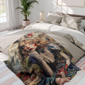 Whimsical Alice in Wonderland Arctic Fleece Throw - Cozy Fantasy Blanket for Bedroom Decor