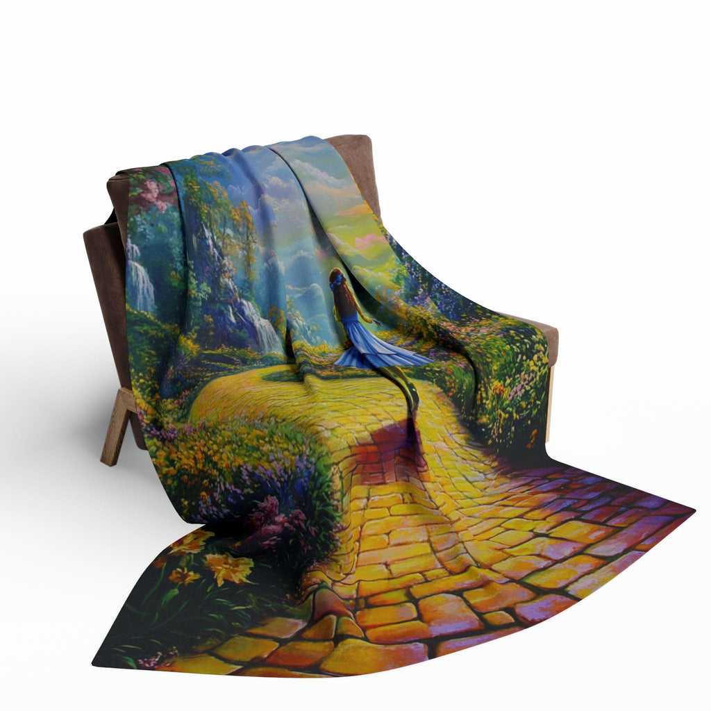 Whimsical Arctic Fantasy Landscape Fleece Throw Blanket - Cozy Winter Home Decor Gift