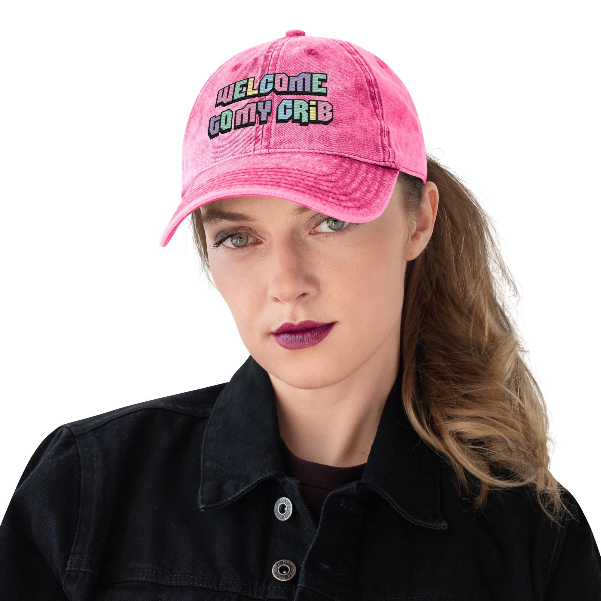 Welcome to My Crib Y2K Embroidered Vintage Cotton Twill Hat – 2000s Aesthetic Baby Design, Retro Funny Baby Hat, Millennium Style"  Tags: