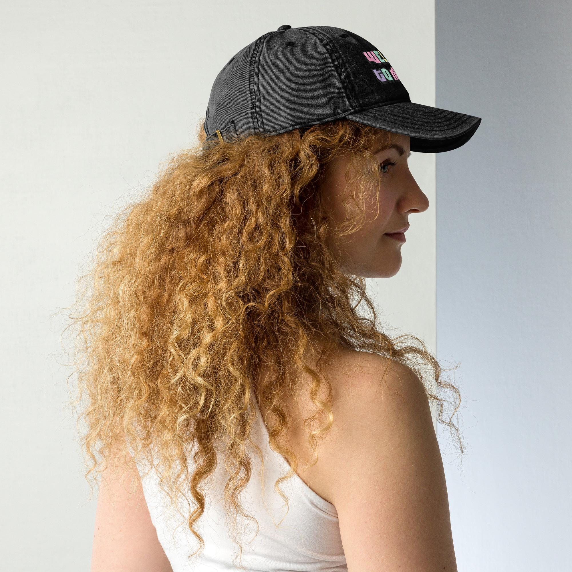 Welcome to My Crib Y2K Embroidered Vintage Cotton Twill Hat – 2000s Aesthetic Baby Design, Retro Funny Baby Hat, Millennium Style"  Tags: