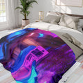 Vibrant Ethereal Butterfly Fleece Throw: Cozy Colorful Home Decor Art Gift for Living Room
