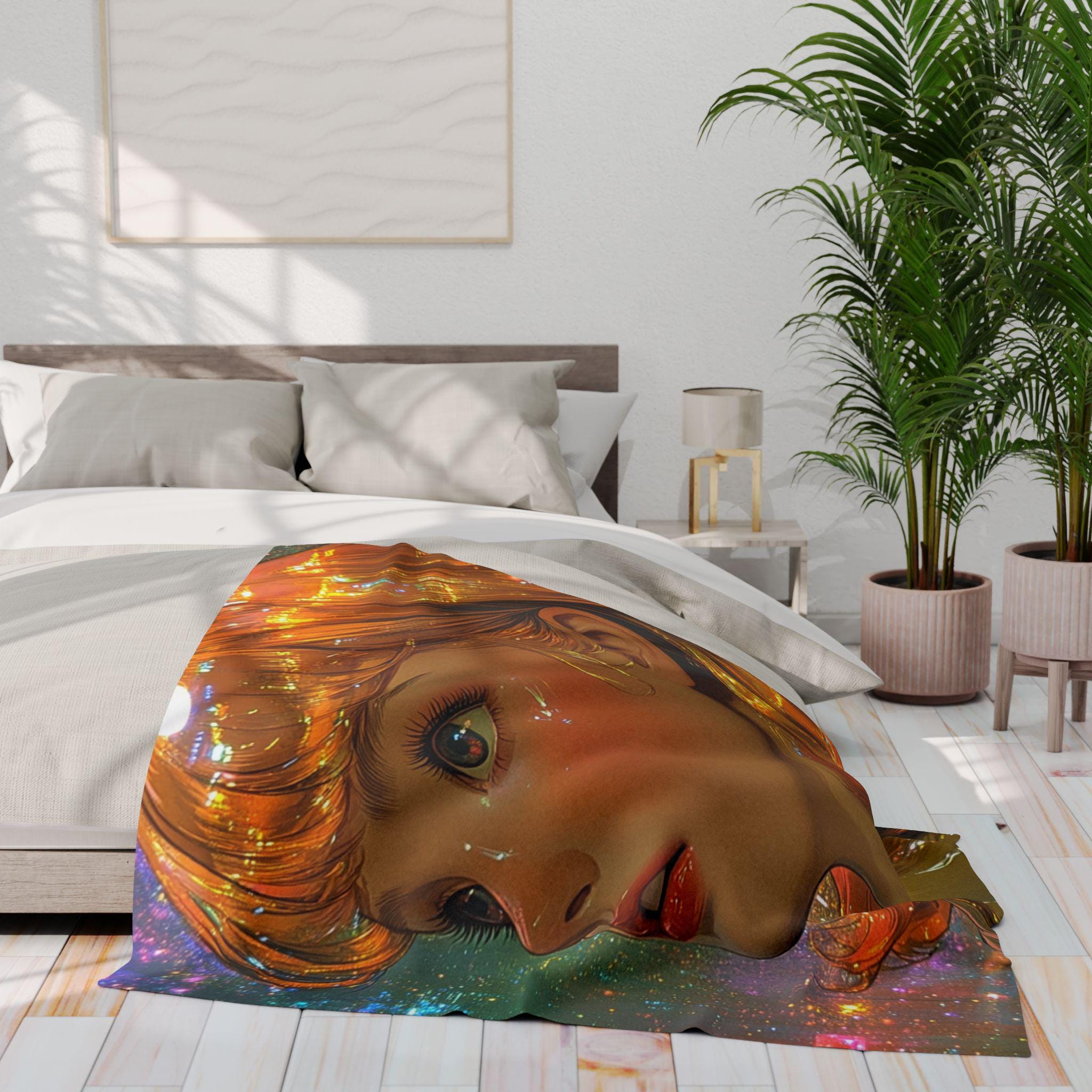 Celestial Dreams Fleece Throw: Mesmerizing Galaxy Art Blanket for Space Enthusiasts & Cozy Nights