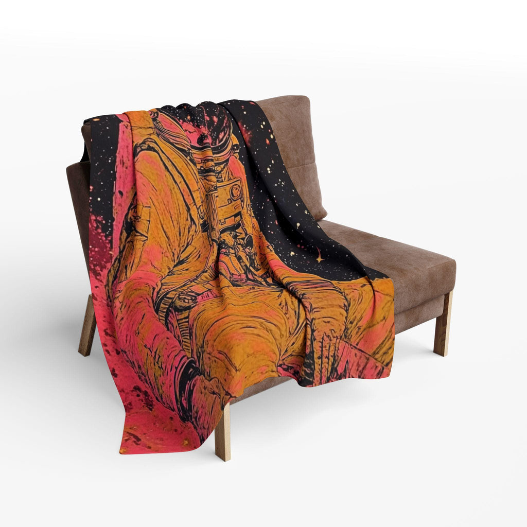 Cosmic Astronaut Galaxy Fleece Throw: Space-Themed Novelty Blanket for Home Decor & Cozy Comfort